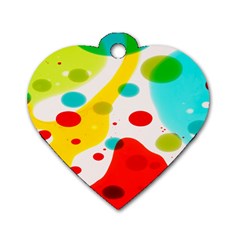 Polkadot Color Rainbow Red Blue Yellow Green Dog Tag Heart (two Sides) by Mariart