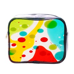 Polkadot Color Rainbow Red Blue Yellow Green Mini Toiletries Bags by Mariart