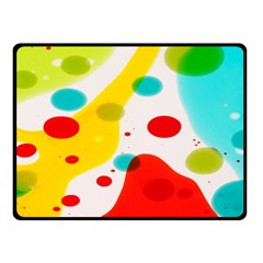 Polkadot Color Rainbow Red Blue Yellow Green Fleece Blanket (small) by Mariart