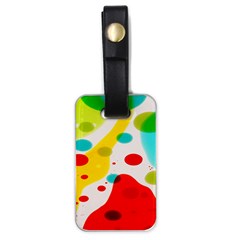 Polkadot Color Rainbow Red Blue Yellow Green Luggage Tags (one Side)  by Mariart