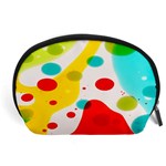 Polkadot Color Rainbow Red Blue Yellow Green Accessory Pouches (Large)  Front