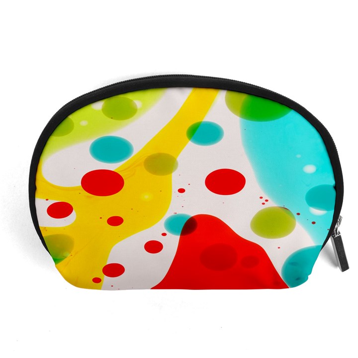 Polkadot Color Rainbow Red Blue Yellow Green Accessory Pouches (Large) 