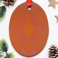 Live Three Term Side Card Orange Pink Polka Dot Chevron Wave Oval Ornament (two Sides) by Mariart