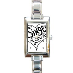 Singer Love Sign Heart Rectangle Italian Charm Watch by Mariart