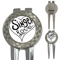 Singer Love Sign Heart 3-in-1 Golf Divots by Mariart