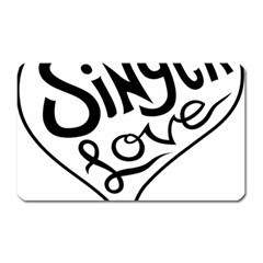 Singer Love Sign Heart Magnet (rectangular) by Mariart