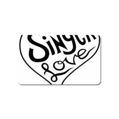 Singer Love Sign Heart Magnet (name Card) by Mariart