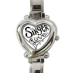 Singer Love Sign Heart Heart Italian Charm Watch by Mariart