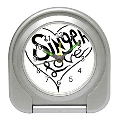 Singer Love Sign Heart Travel Alarm Clocks by Mariart