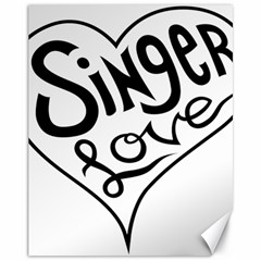 Singer Love Sign Heart Canvas 11  X 14   by Mariart