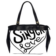 Singer Love Sign Heart Office Handbags (2 Sides)  by Mariart