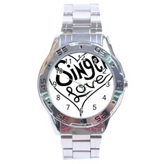 Singer Love Sign Heart Stainless Steel Analogue Watch by Mariart