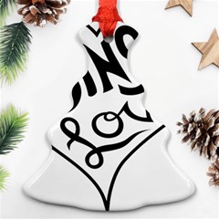 Singer Love Sign Heart Christmas Tree Ornament (two Sides) by Mariart