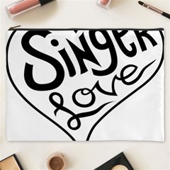 Singer Love Sign Heart Cosmetic Bag (xxxl)  by Mariart