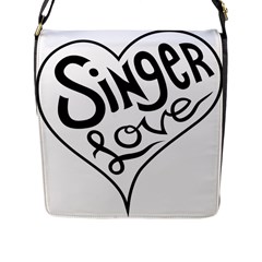 Singer Love Sign Heart Flap Messenger Bag (l)  by Mariart