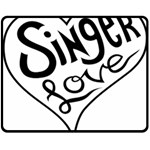 Singer Love Sign Heart Double Sided Fleece Blanket (Medium)  58.8 x47.4  Blanket Back