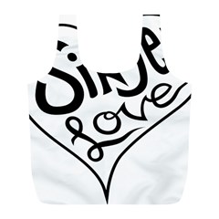 Singer Love Sign Heart Full Print Recycle Bags (l)  by Mariart