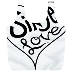 Singer Love Sign Heart Full Print Recycle Bags (l)  by Mariart