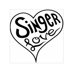 Singer Love Sign Heart Small Satin Scarf (square) by Mariart