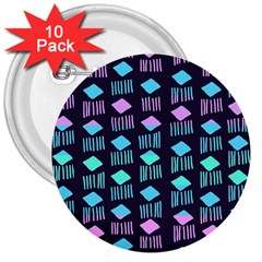 Polkadot Plaid Circle Line Pink Purple Blue 3  Buttons (10 Pack) 