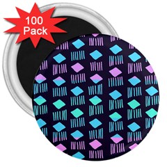 Polkadot Plaid Circle Line Pink Purple Blue 3  Magnets (100 Pack) by Mariart