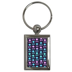 Polkadot Plaid Circle Line Pink Purple Blue Key Chains (rectangle)  by Mariart