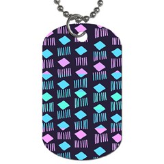 Polkadot Plaid Circle Line Pink Purple Blue Dog Tag (one Side)