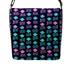 Polkadot Plaid Circle Line Pink Purple Blue Flap Messenger Bag (l)  by Mariart