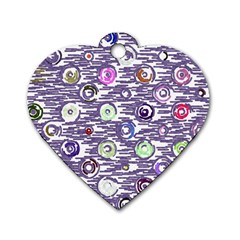 Painted Circles           Dog Tag Heart (one Side) by LalyLauraFLM