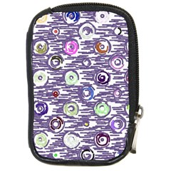 Painted Circles           Compact Camera Leather Case by LalyLauraFLM