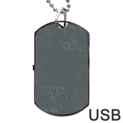 Floral Design Dog Tag Usb Flash (one Side) by ValentinaDesign