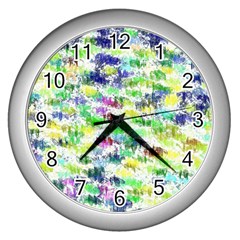 Paint On A White Background           Wall Clock (silver)