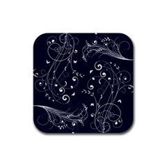 Floral Design Rubber Square Coaster (4 Pack)  by ValentinaDesign