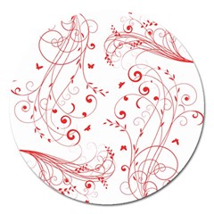 Floral Design Magnet 5  (round)