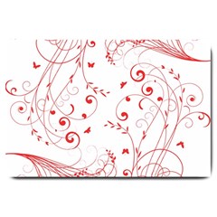 Floral Design Large Doormat  by ValentinaDesign