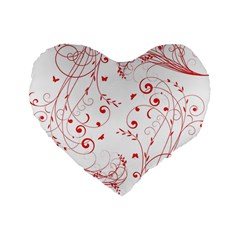 Floral Design Standard 16  Premium Flano Heart Shape Cushions by ValentinaDesign