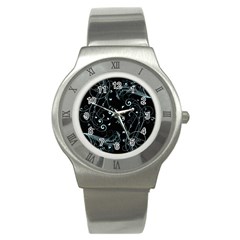 Floral Design Stainless Steel Watch