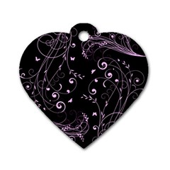 Floral Design Dog Tag Heart (one Side) by ValentinaDesign