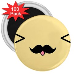 Mustache 3  Magnets (100 Pack) by Nexatart