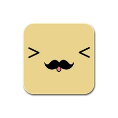 Mustache Rubber Square Coaster (4 Pack) 