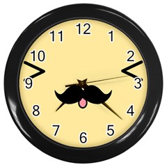 Mustache Wall Clocks (black) by Nexatart