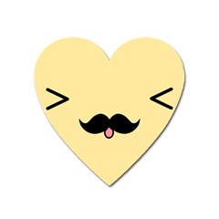 Mustache Heart Magnet by Nexatart