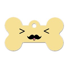 Mustache Dog Tag Bone (one Side) by Nexatart