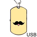 Mustache Dog Tag USB Flash (Two Sides) Front