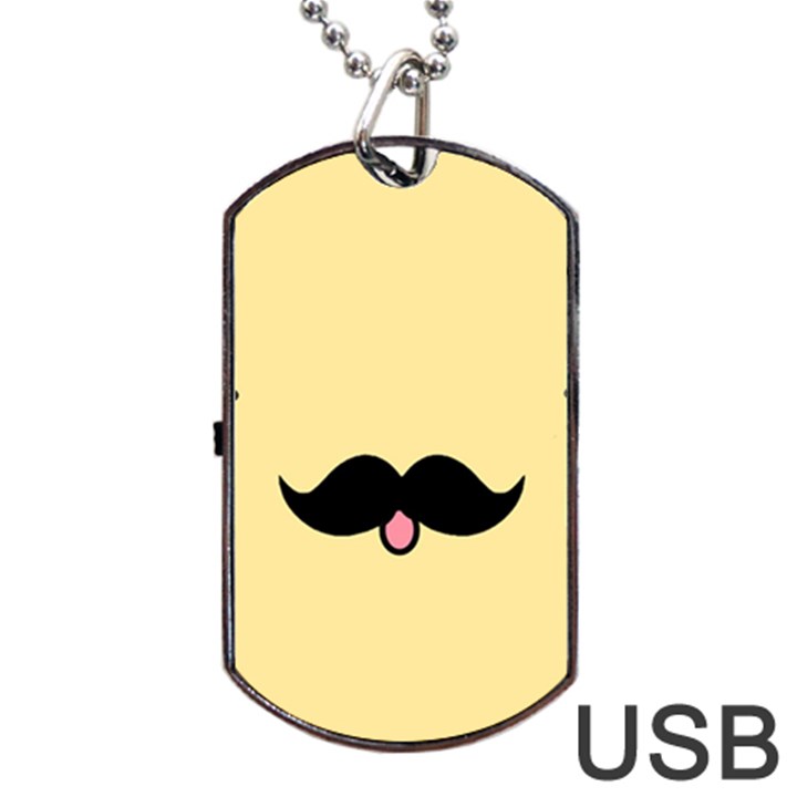 Mustache Dog Tag USB Flash (Two Sides)