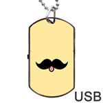 Mustache Dog Tag USB Flash (Two Sides) Back