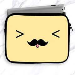 Mustache Apple Ipad 2/3/4 Zipper Cases by Nexatart