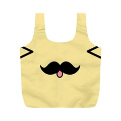 Mustache Full Print Recycle Bags (m)  by Nexatart