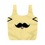 Mustache Full Print Recycle Bags (M)  Front