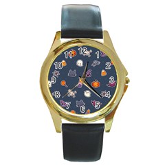 Kawaiieen Pattern Round Gold Metal Watch by Nexatart